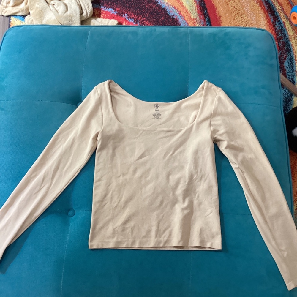 Aura Cream Long Sleeve Fitted Bodysuit
